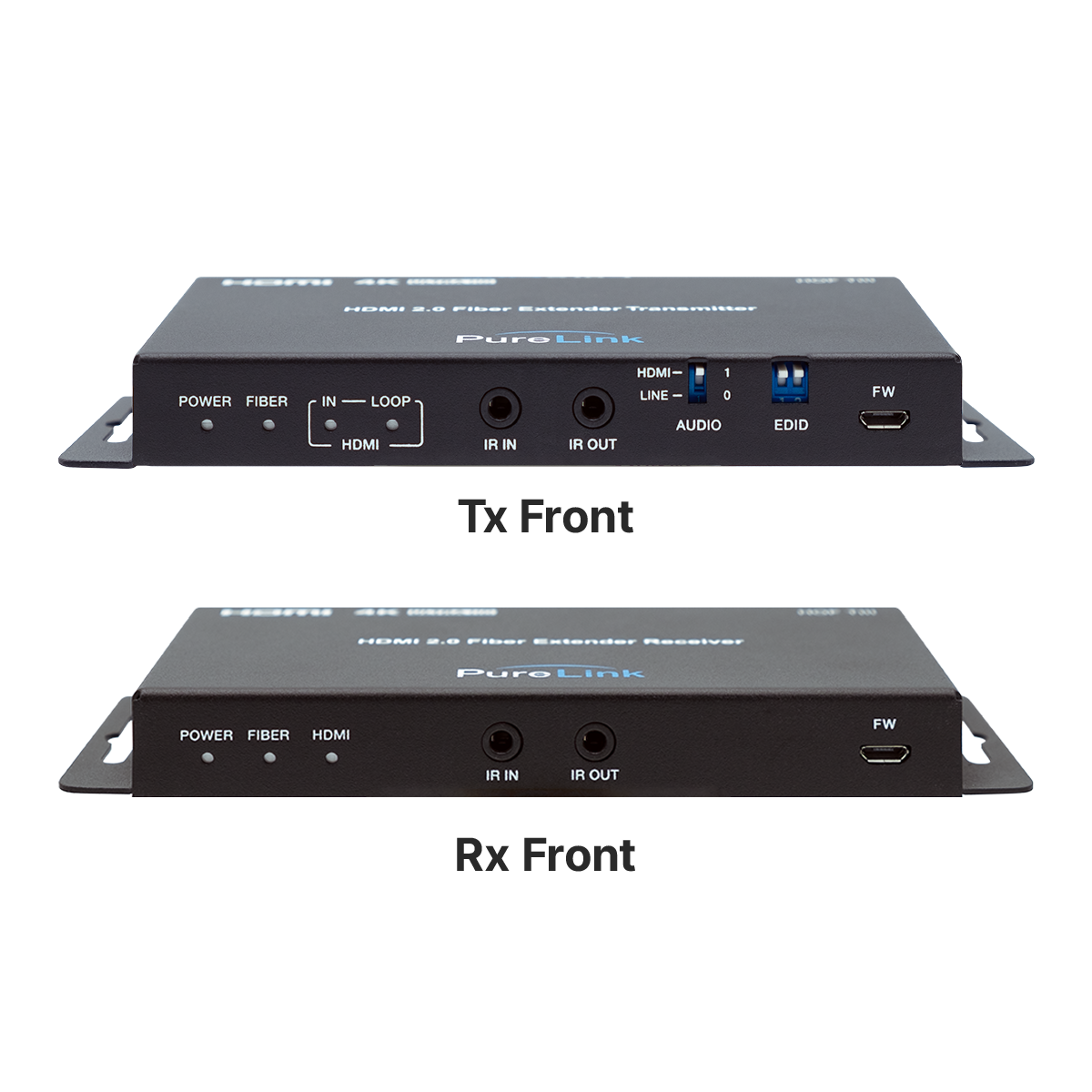 4K60 Fiber Extender with Loop Out and Audio Embedding/De-embedding