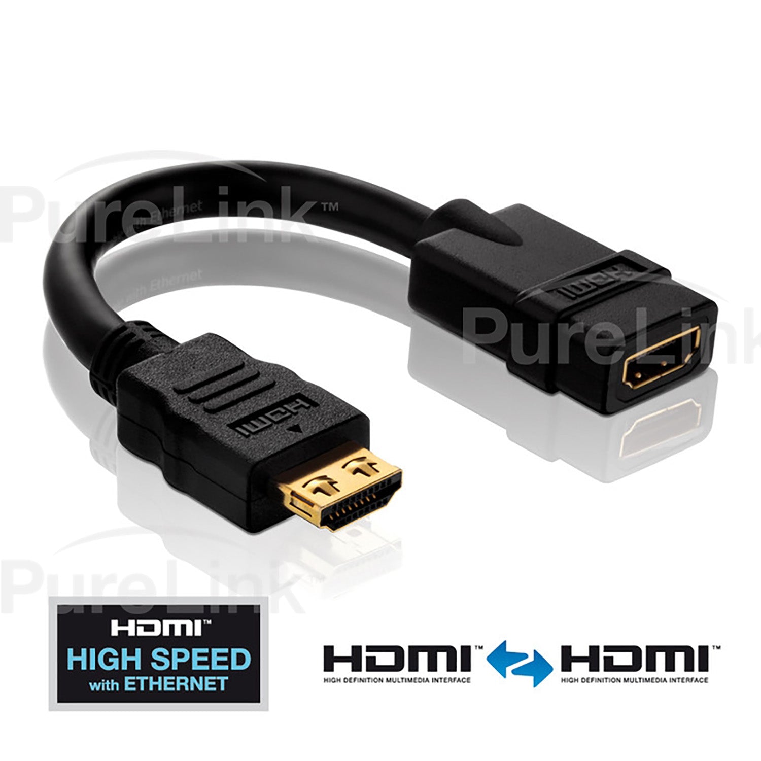 PureInstall HDMI Male to HDMI Female Port Saver Adapter with TotalWire Technology