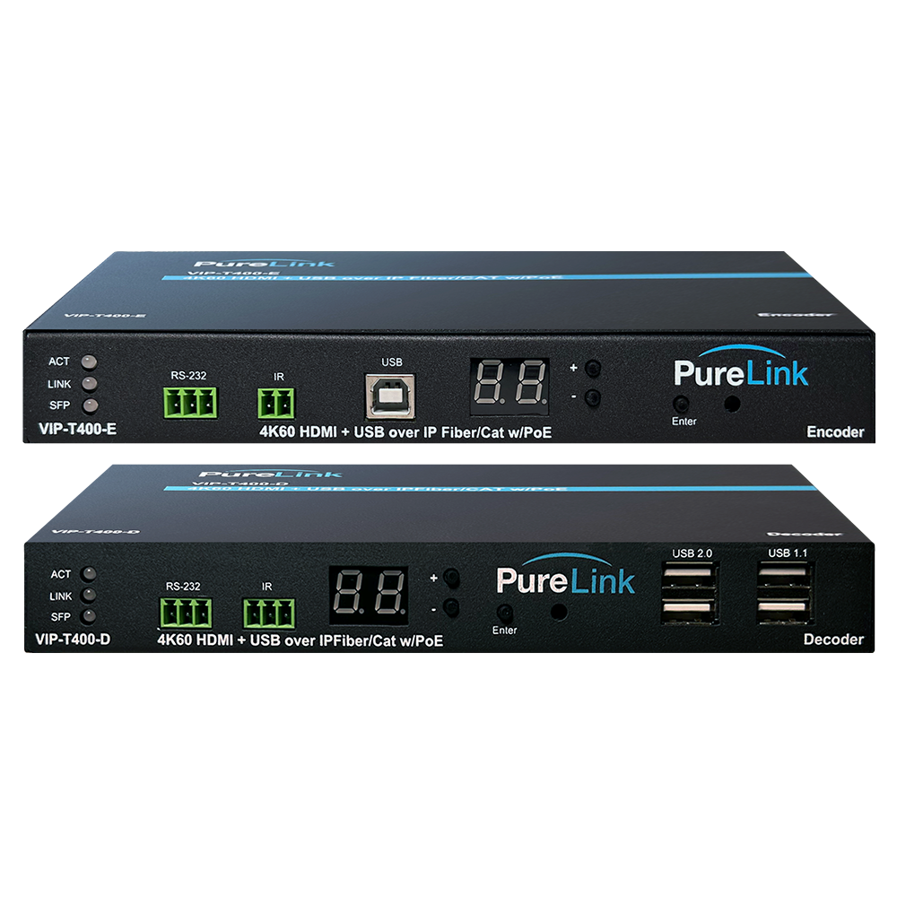 4K60 HDMI & USB/KVM AV over IP Extender Set — CAT & Fiber