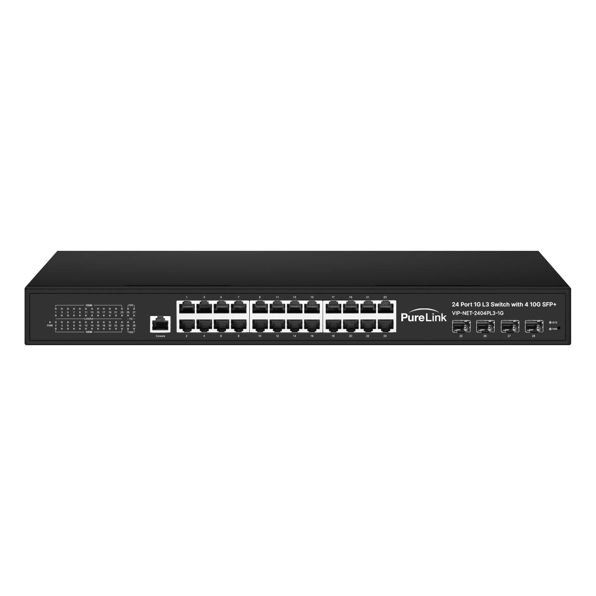 24-Port CAT 1G L3 AV Network Switch with 4 × 10G SFP+