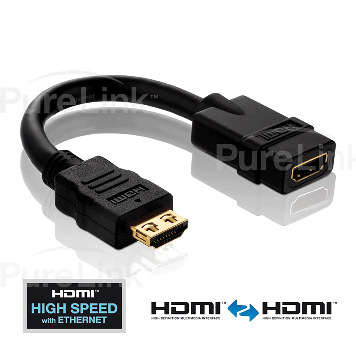 PureInstall HDMI Male to HDMI Female Port Saver Adapter with TotalWire Technology