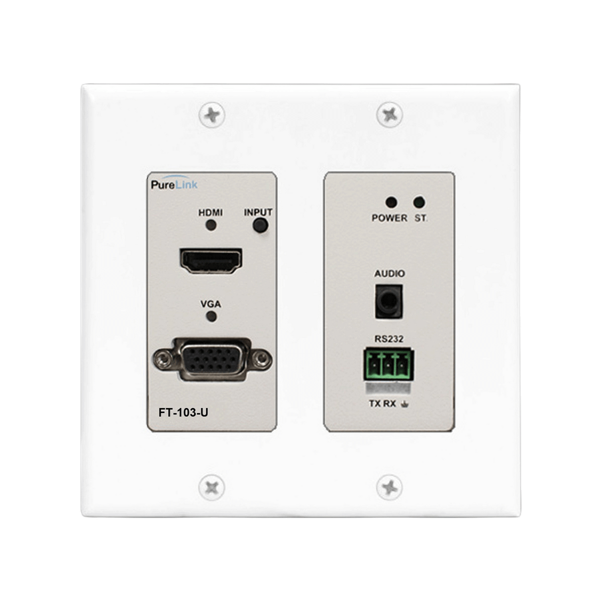 4K HDMI/VGA to Fiber Optic Wall Plate Transmitter