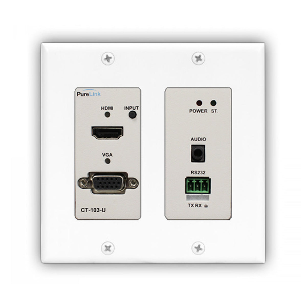4K HDMI/VGA to HDBaseT Wall Plate Transmitter