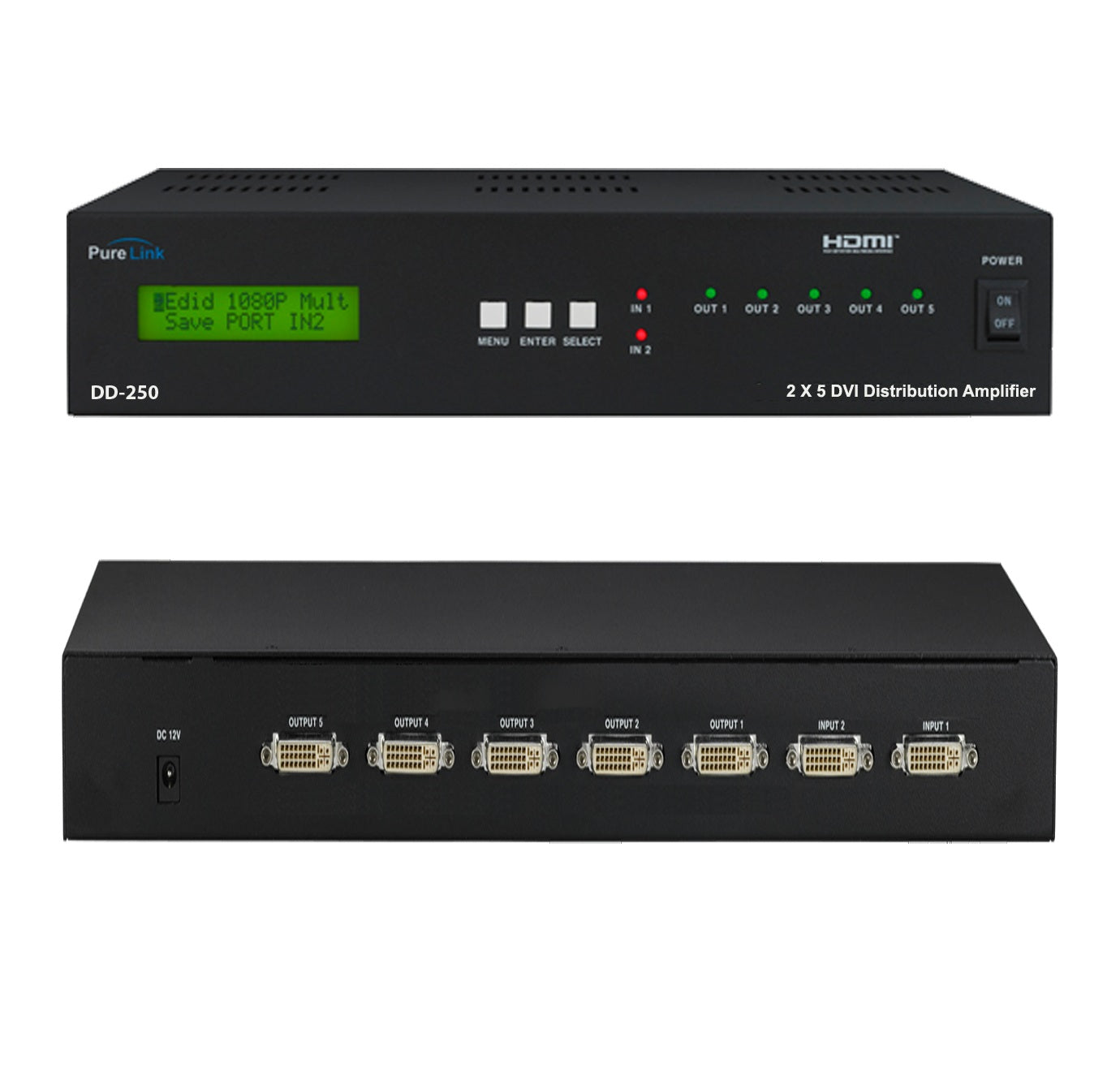 2×5 DVI Distribution Amplifier