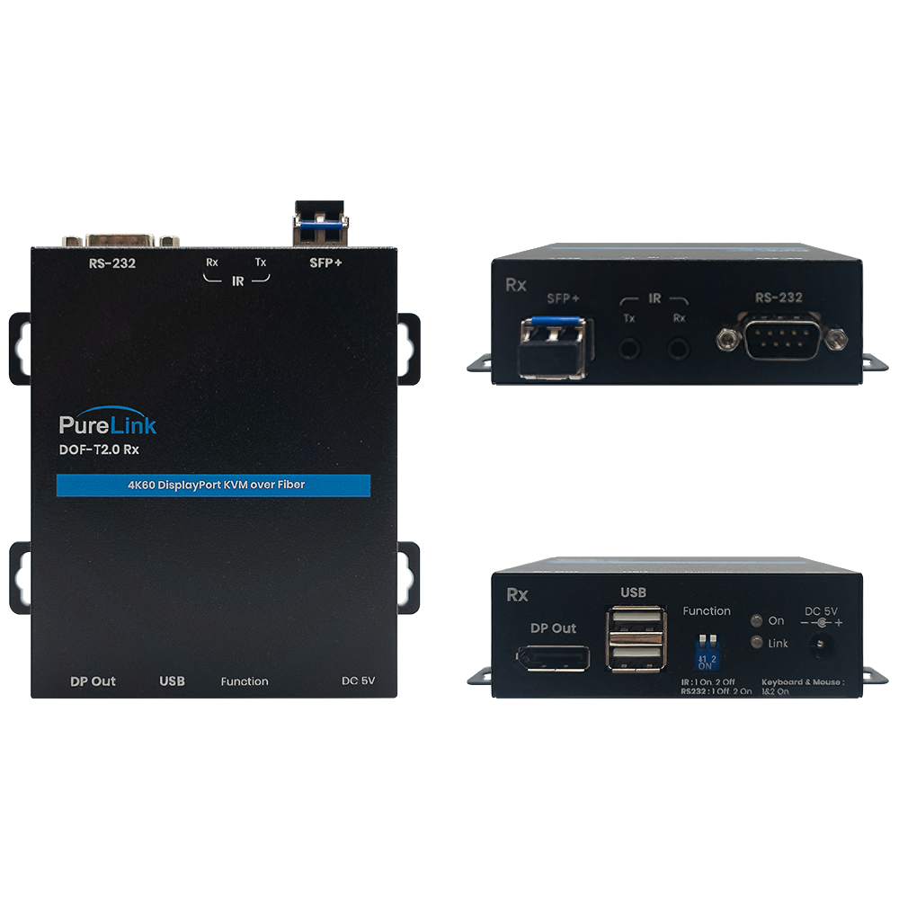 4K60 DisplayPort and USB 2.0 Fiber Extender System