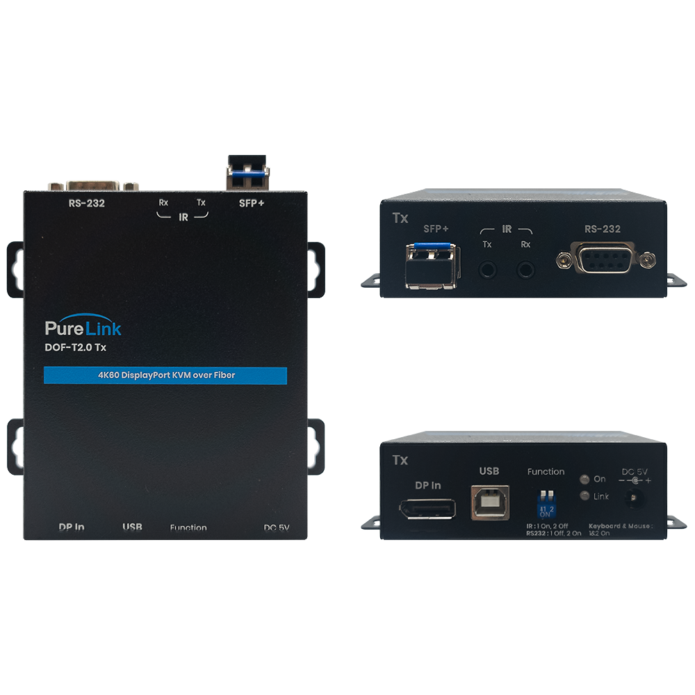 4K60 DisplayPort and USB 2.0 Fiber Extender System