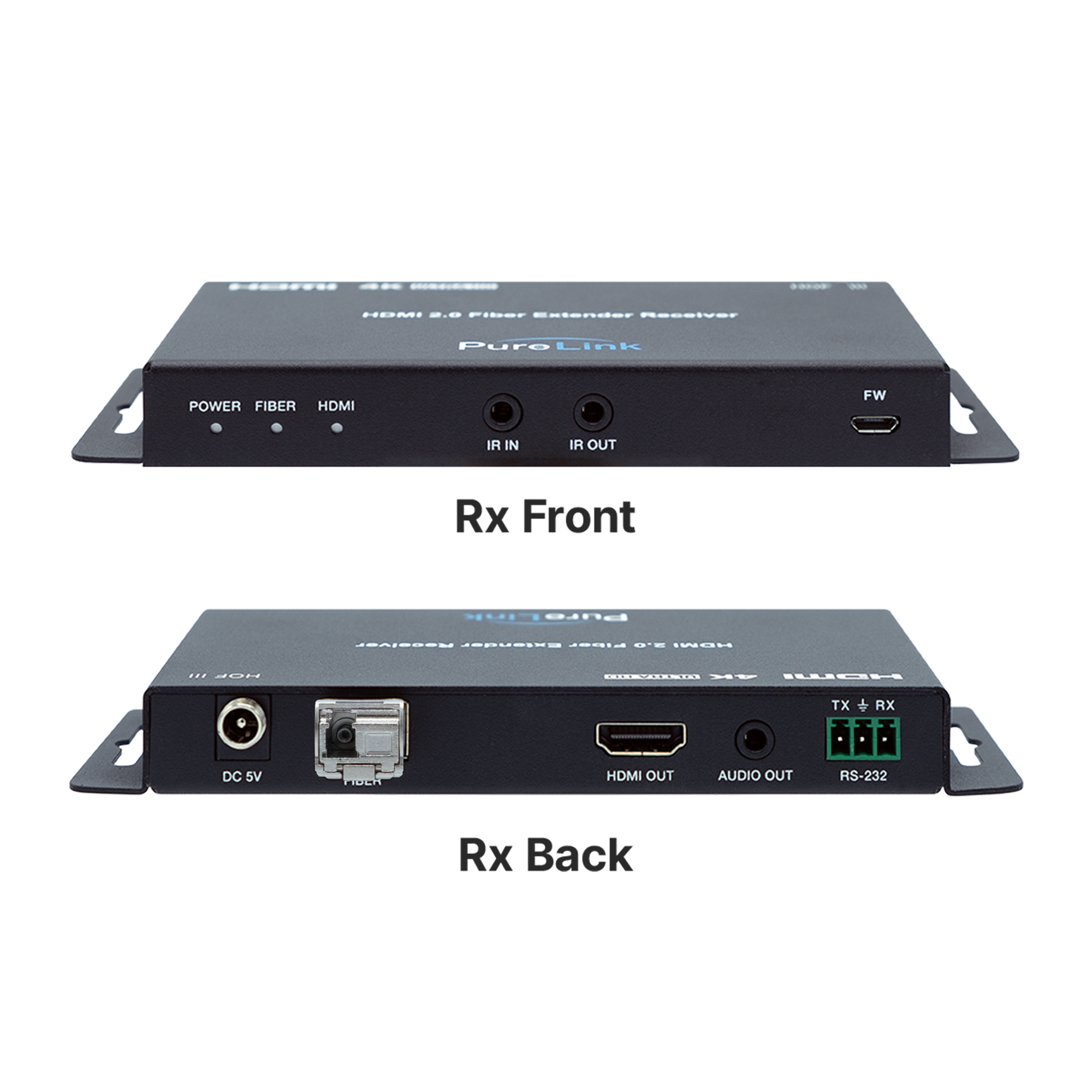 4K60 4:4:4 Fiber Extender with Loop Out and Audio Insert/Extract