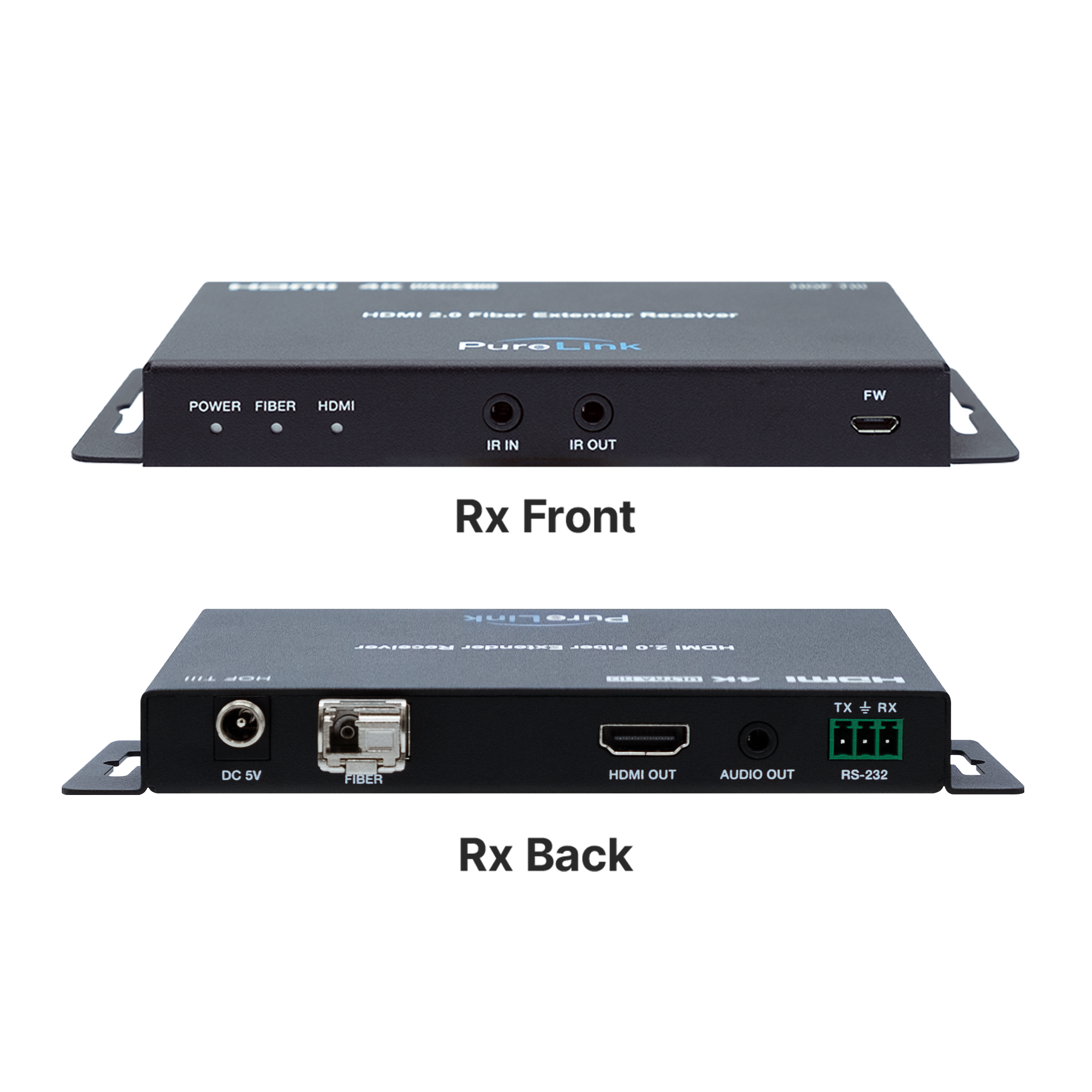 4K60 Fiber Extender with Loop Out and Audio Embedding/De-embedding