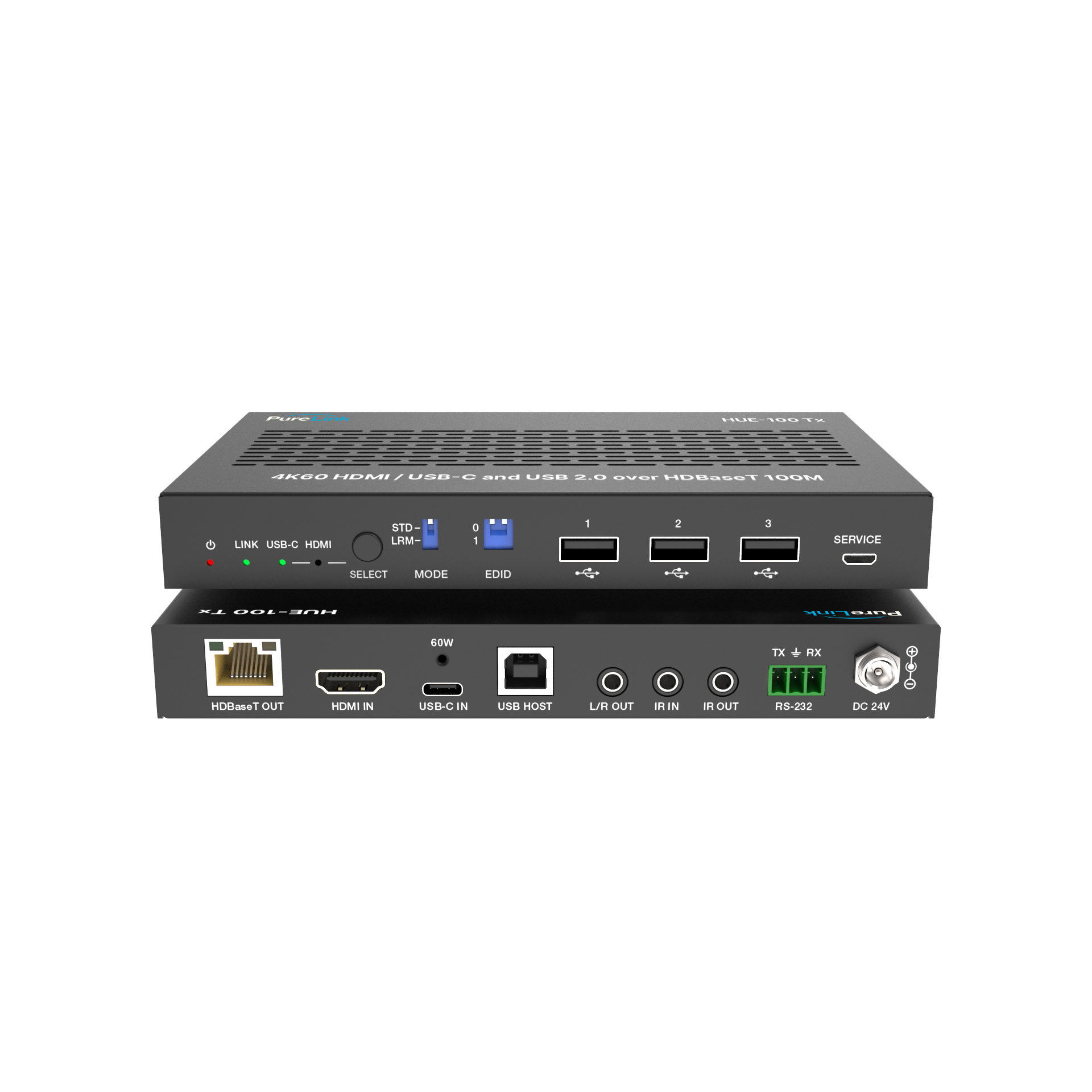 4K HDMI & USB-C Over HDBaseT 3.0 100m Extension System with Bi-Directional PoC