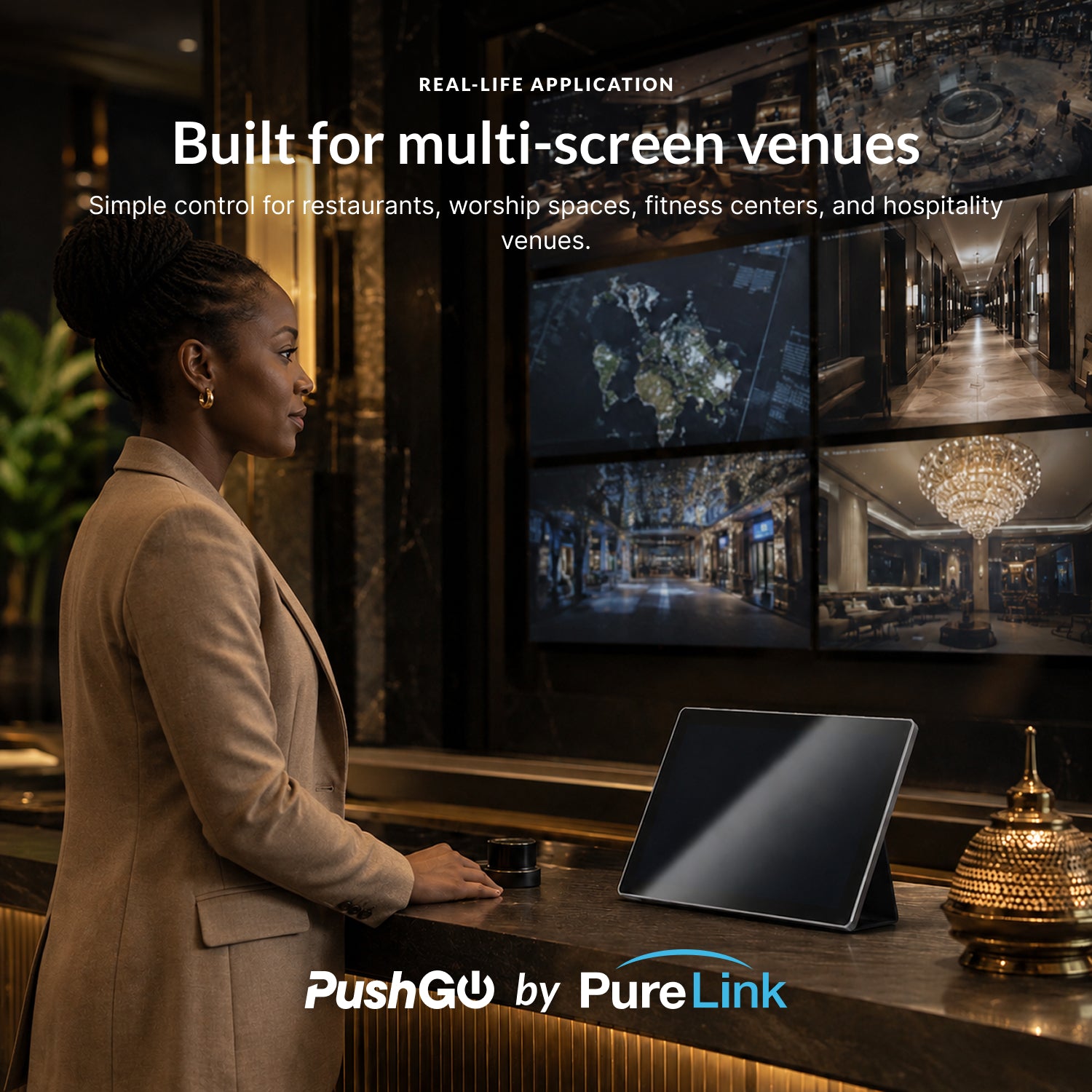 PushGo Kirkwood – Multi-Display AV Distribution System for Restaurants, Worship Spaces, and Fitness Centers