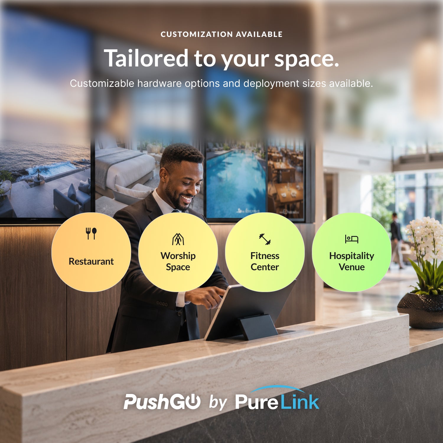 PushGo Kirkwood – Multi-Display AV Distribution System for Restaurants, Worship Spaces, and Fitness Centers