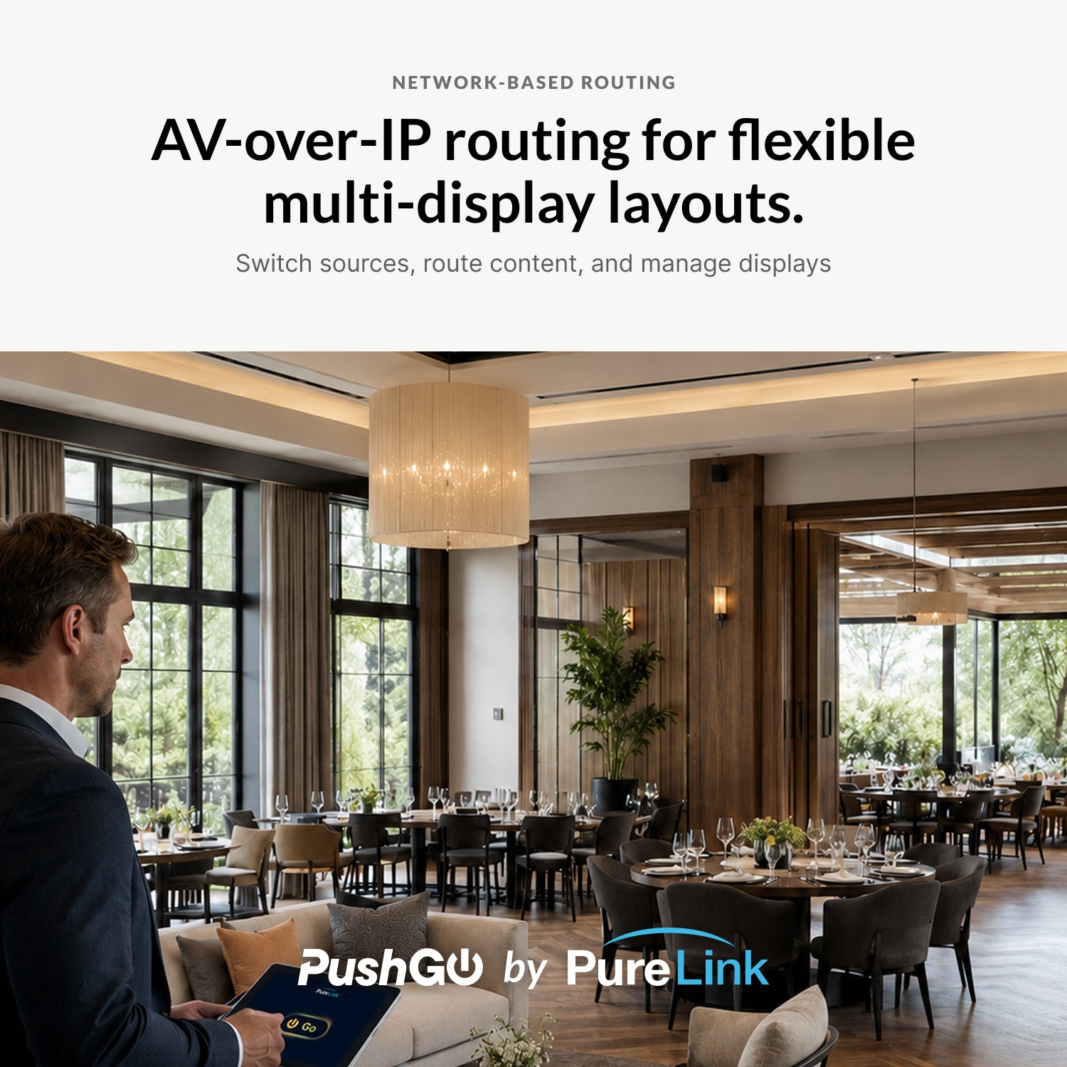 PushGo Telluride – AV over IP Streaming System for Restaurants, Worship Spaces, and Fitness Centers