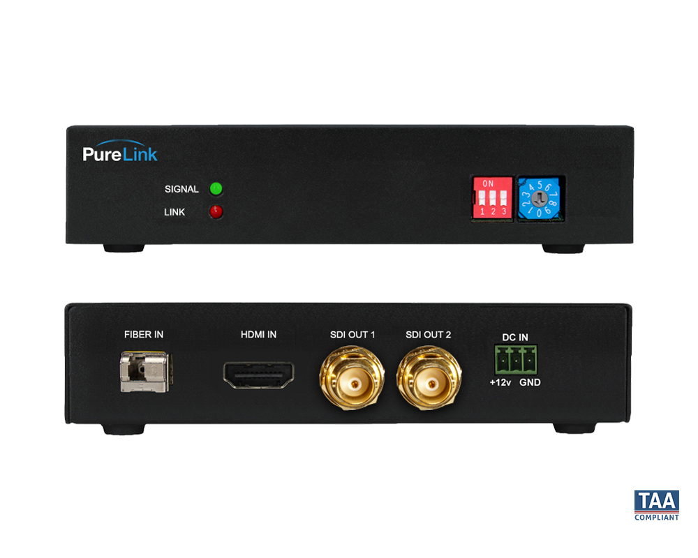 Fiber/HDMI 2.0 to 12G-SDI Extender - Receiver