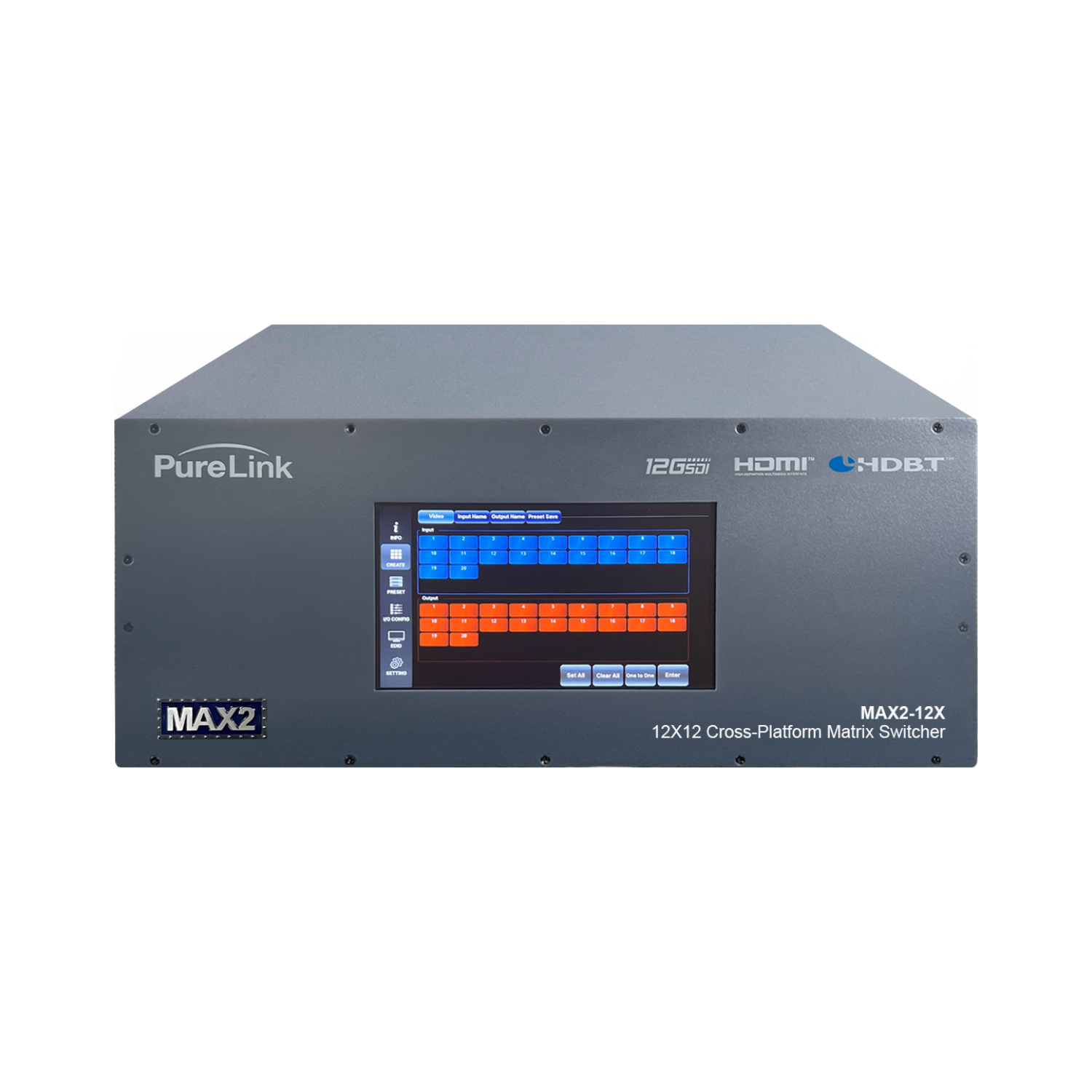 12×12 Media Axis 2™ 4K60 Cross Platform Matrix Switcher Frame