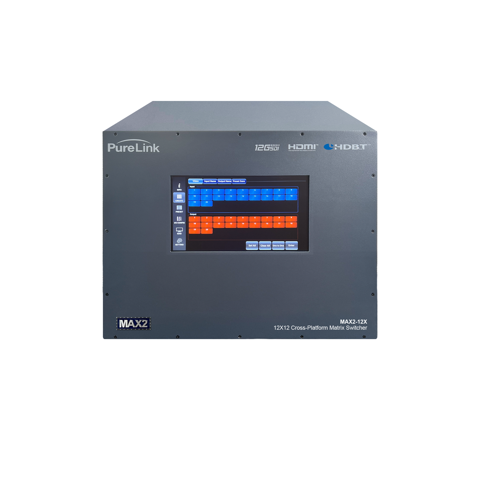12×12 Media Axis 2™ 4K60 Cross Platform Matrix Switcher Frame