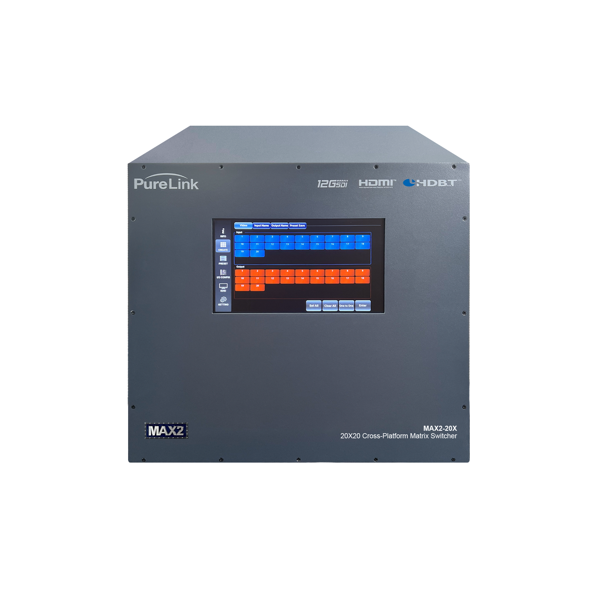 20×20 Media Axis 2™ 4K60 Cross Platform Matrix Switcher Frame with PoH