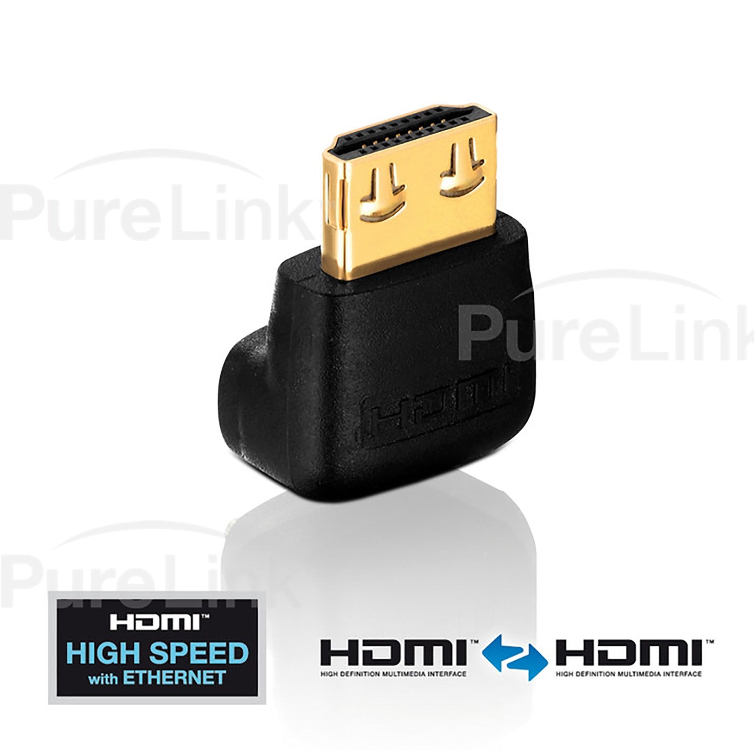 PureInstall HDMI Male to HDMI Female 90 Degree Adapter with TotalWire Technology