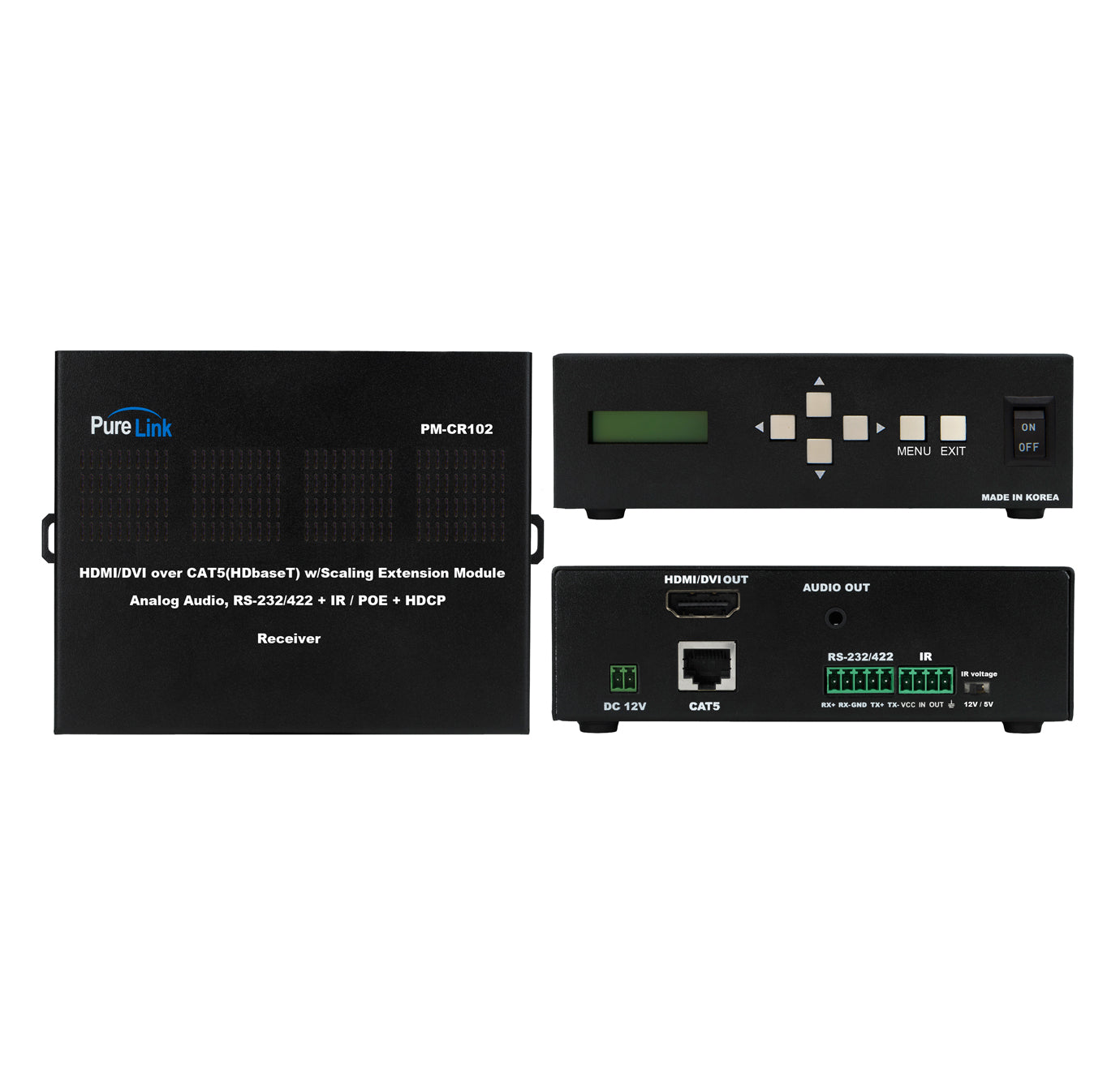 HDMI over HDBaseT Receiver with IR & RS-232