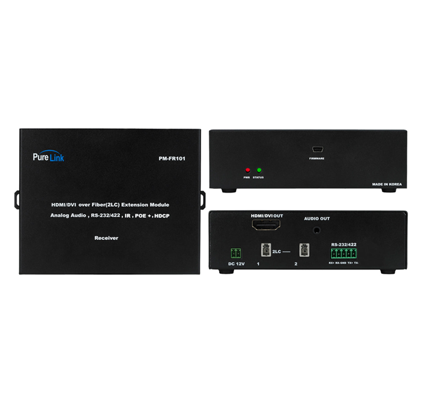 HDMI over 2 LC Fiber Receiver with RS-232