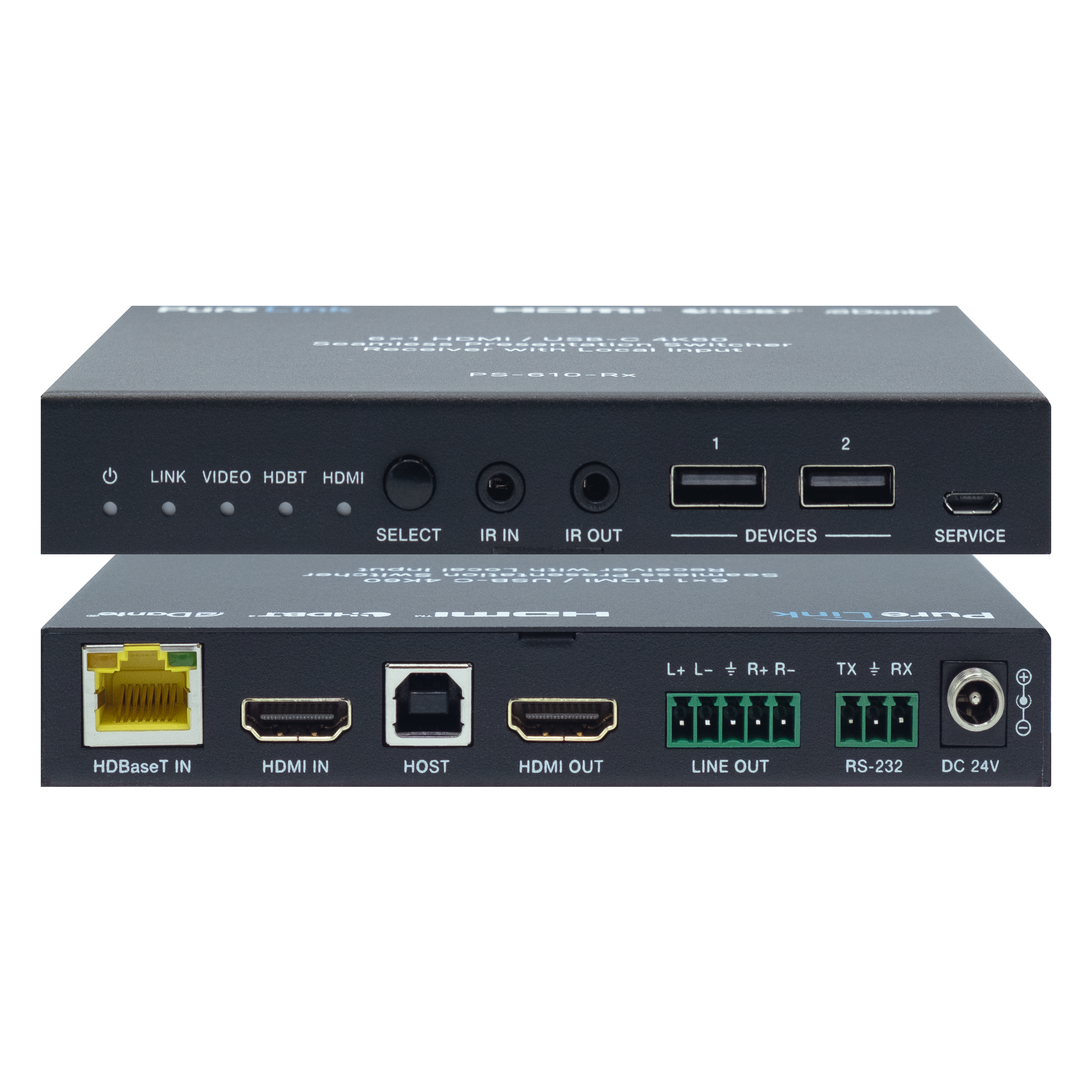 6x1 HDMI / USB-C 4K60 Seamless Presentation Switcher with Dante