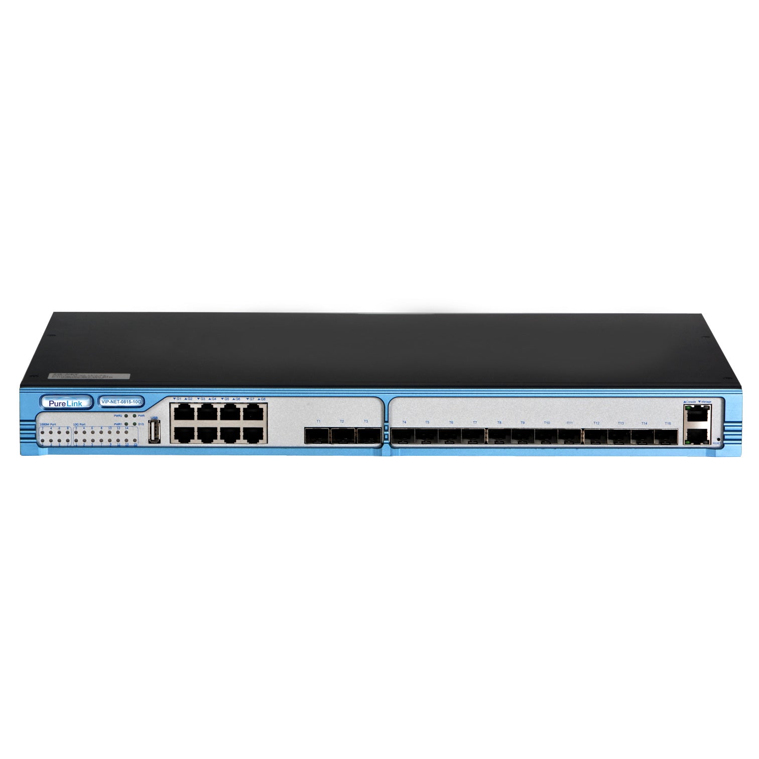 10G Media Hub – 8 Port 1000Base-T Ports, 15 Port 10G SFP+ with Optional Dual Redundant Power