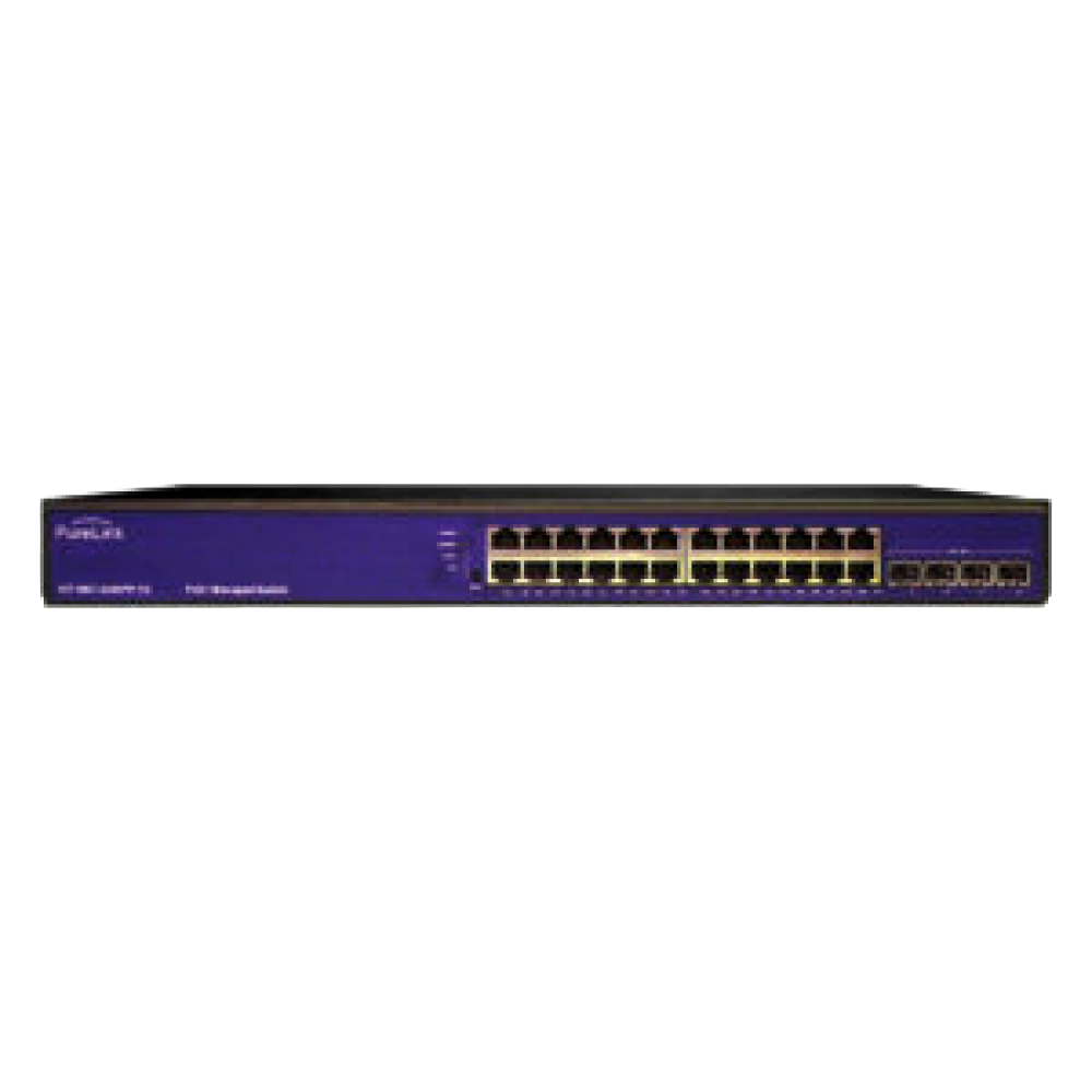 1G Media Hub - 24 Port 1000Base-T, 4 Port 1000Base-X SFP with POE+
