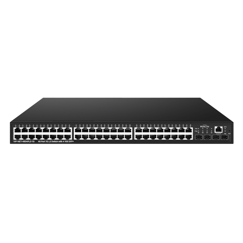 48-Port CAT 1G L3 AV Network Switch with 4 × 10G SFP+