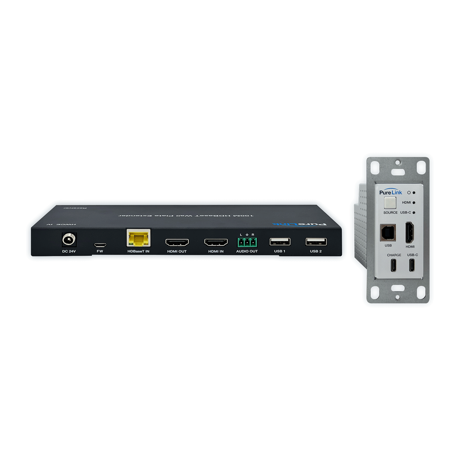 4K60 HDBaseT Wallplate 100m Extender Switching System with RX Local Input
