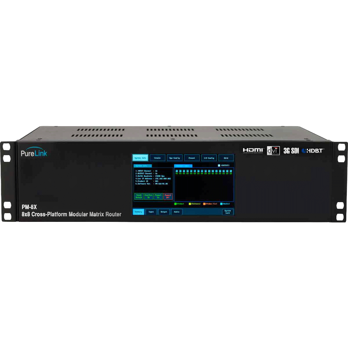 8×8 PureMedia™ Matrix Switcher Frame