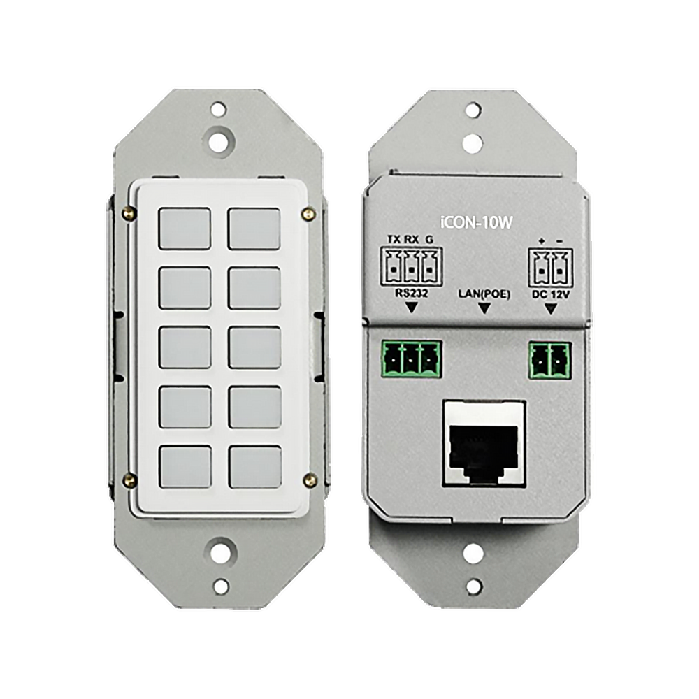 10-Button LAN & RS-232 Controller with PoE