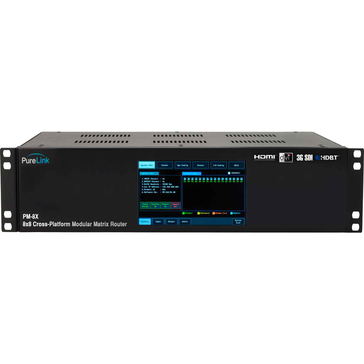 8×8 PureMedia™ Matrix Switcher Frame